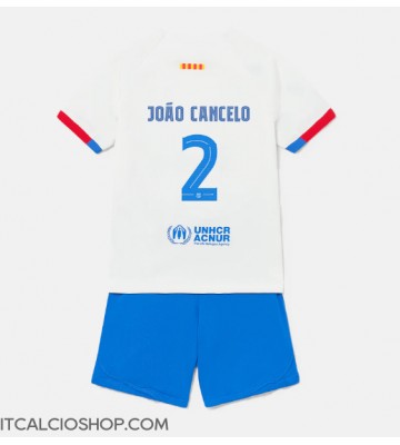 Barcelona Joao Cancelo #2 Seconda Maglia Bambino 2023-24 Manica Corta (+ Pantaloni corti)